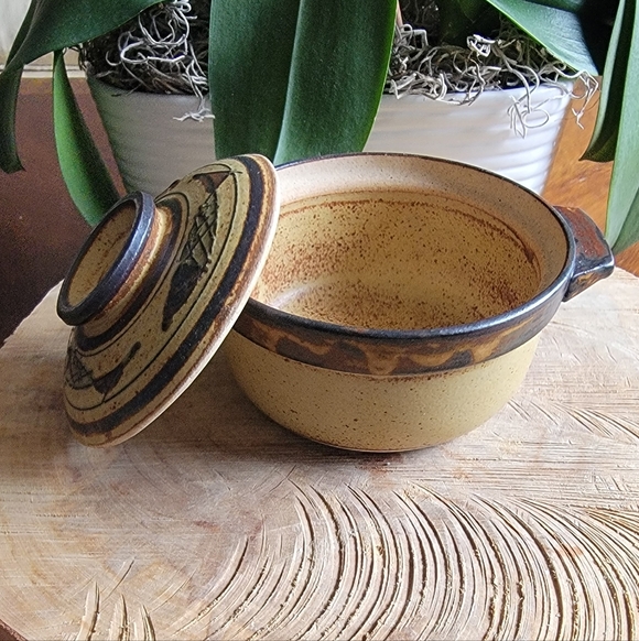 Artisan Ceramic Mini Casserole Dish - Tan and Brown - Picture 7 of 7